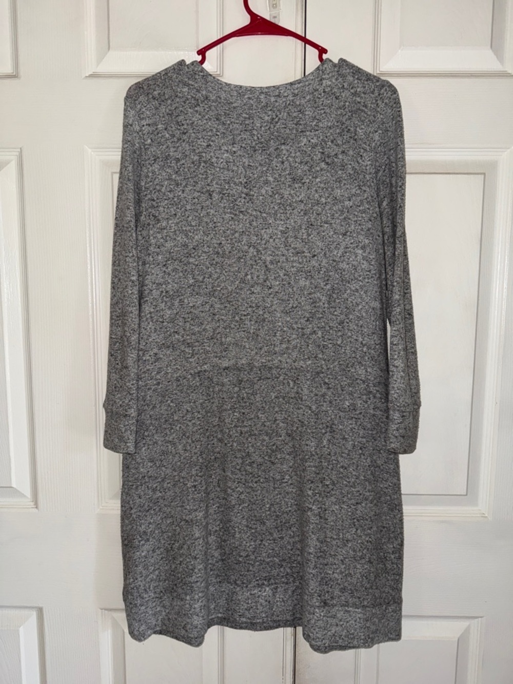 Soft Surroundings Gray Easy Living Soft Knit Drawstring Waist Sweater Dress - Picture 4 of 8